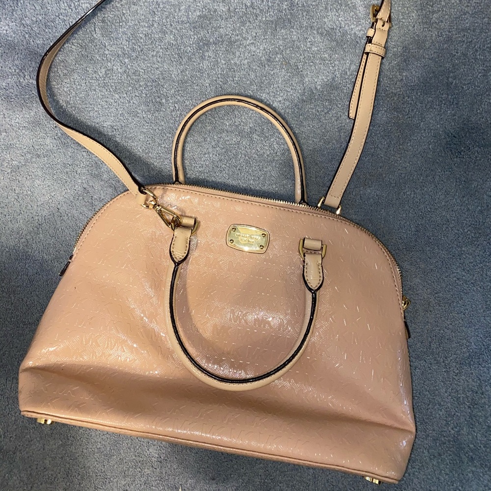 Light Pink/Beige MK Satchel Purse